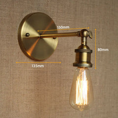 Brass Cone Shade Industrial Wall Sconce with Adjustable Arm