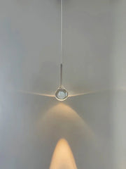 Glass Globe Pendant Light with Textured Moon Detail