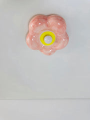 Ceramic Petal Wall Sconce Pink Blue Gradient Light