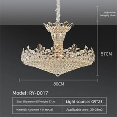 Floral Crystal Chandelier Light with Tiered Bloom Design