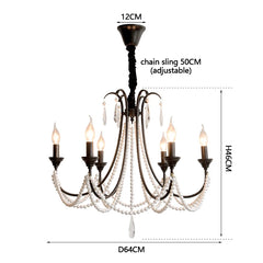 Black Candelabra Crystal Multi-Arm Chandelier