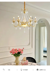 Gold Crystal Candelabra Chandelier With Faceted Crystal Accents