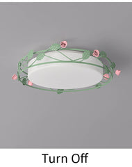 Green Flower Flush Mount Ceiling Light for Children's Room