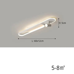 Ceiling light fixture with dimensions and power rating on a gray background