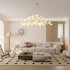 Gold Ginkgo Leaf Cluster Pendant Light Modern Accent