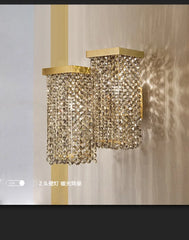 Gold Frame Crystal Waterfall Pendant Light with Cascading Strands