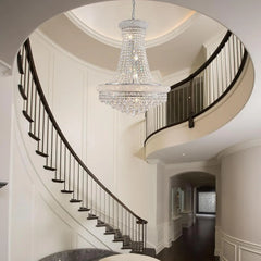 Chrome Empire Crystal Chandelier for Staircases