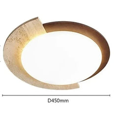 Oval Flush Mount Light with Stone Accent and Gold Metal Frame