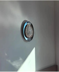Gold Oval Frame Textured Resin Egg Sconce Wall Light with Warm Glow