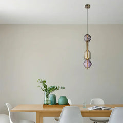 Glass Orb Pendant Light with Brushed Gold Finish