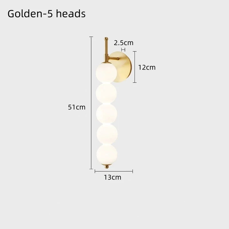 Wall light fixture with dimensions labeled on a white background