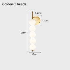 Wall light fixture with dimensions labeled on a white background