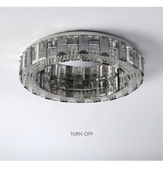 Modern Chrome Crystal Ring Semi-Flush Mount Chandelier Lighting