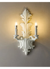 White Leaf Arm Wall Sconce