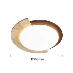 Oval Flush Mount Light with Stone Accent and Gold Metal Frame