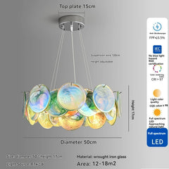 Pink Round Crystal Chandelier Semi-Flush Ceiling Light