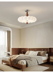 Pink Cloud Flush Mount Light Opal Glass Children's Room Ceiling Light