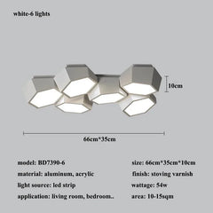 Modern Geometric Hexagon Flush Mount Ceiling Light Fixture