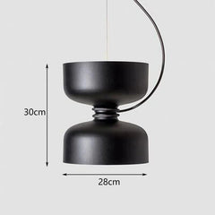 Matte Black Dome Pendant Light with Contrasting Cord