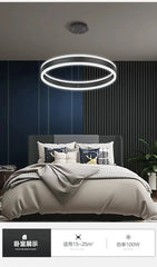 Modern Gold Ring LED Pendant Light with Integrated Illumination