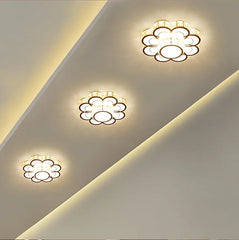 Gold Crystal Flower Flush Mount Light