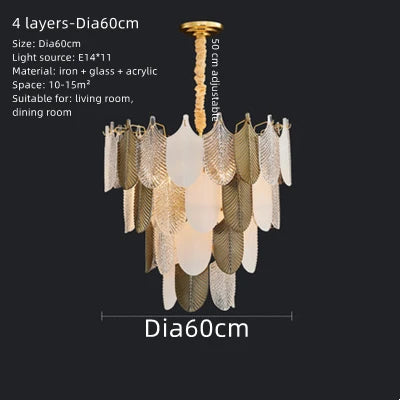 Chandelier with dimensions and specifications on a black background