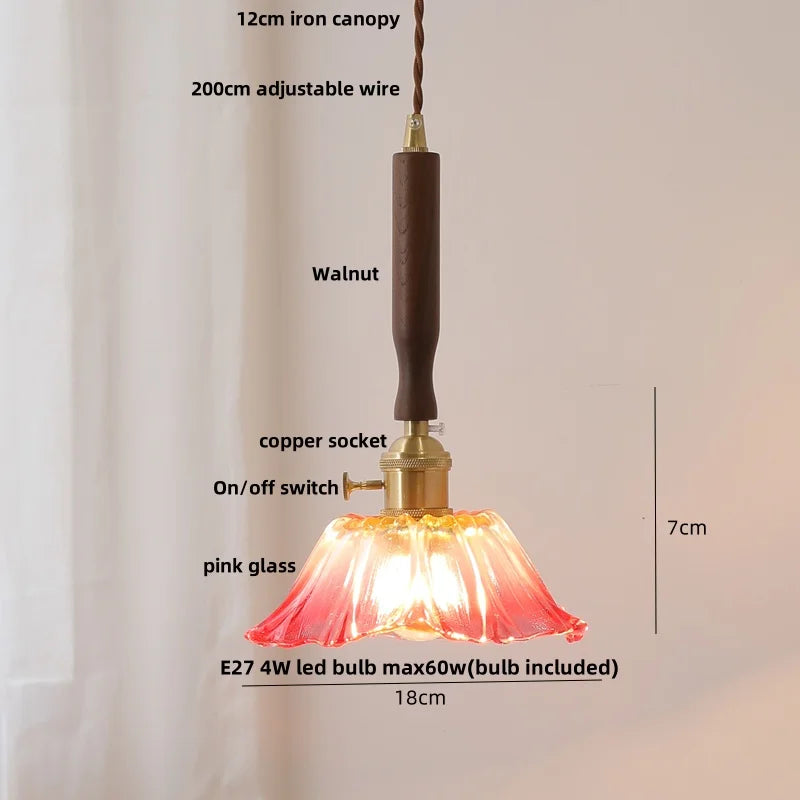 Pendant light with labeled components on a neutral background