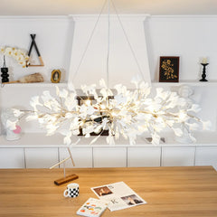 Gold Ginkgo Leaf Cluster Pendant Light Modern Accent