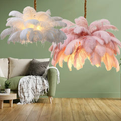 Feather Pendant Light Gold Finish Tiered Design