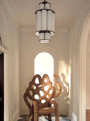 Tiered Gold Frame Pendant Light with Frosted Acrylic Shades
