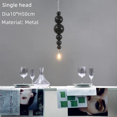 Black Globe Cluster Pendant Light with Polished Metal Frame