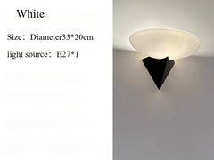Black Geometric Triangle Base Frosted Oval Shade Sconce Light