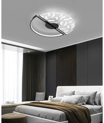 Feather Glass Semi-Flush Mount Ceiling Light