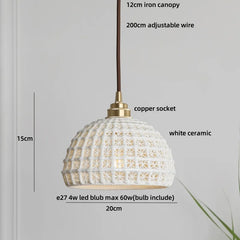 Pendant light with labeled parts on a gray background