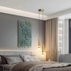 Gold Cylinder Pendant Light Frosted Diffuser Modern Minimalist 57
