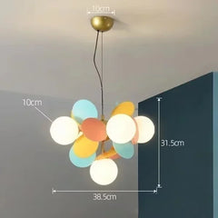 Gold Starburst Branch Chandelier with Globe Shades