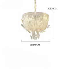Crystal Beaded Waterfall Chandelier with Butterfly Accents