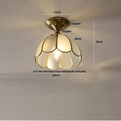 Ceiling light fixture with measurements and bulb information on a neutral background