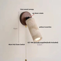 Wall-mounted light fixture with measurements and features labeled on a plain background