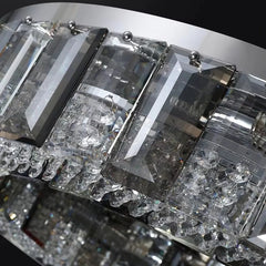 Modern Chrome Crystal Ring Semi-Flush Mount Chandelier Lighting