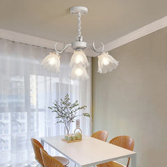 Green Leaf Lily Glass Pendant Light with Bell Shades