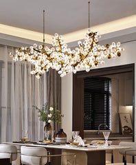 Gold Metal Frame Cluster Pendant Light with Frosted Glass Shades