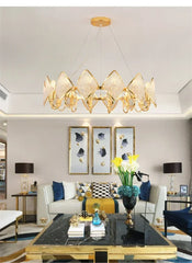 Gold Crystal Diamond Tiered Chandelier Pendant Light Modern Design
