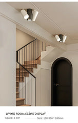 Modern Cylinder Spotlight Ceiling Light with Rotating Heads