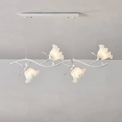 Green Floral Chandelier Acrylic Flower Pendant Light