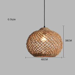 Woven Bamboo Pendant Light Natural Rattan Art Lantern Chandelier