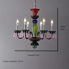 Crystal Candelabra Chandelier Multi-Color Crystal Accents