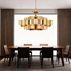 Gold Petal Wave Semi-Flush Mount Ceiling Light Fixture Warm Brass