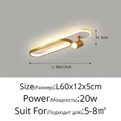 Modern Linear Spotlight Ceiling Lamp with Oval Accent