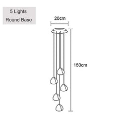 Crystal Ball Cascading Pendant Light Fixture Floral Stems Glass Shades